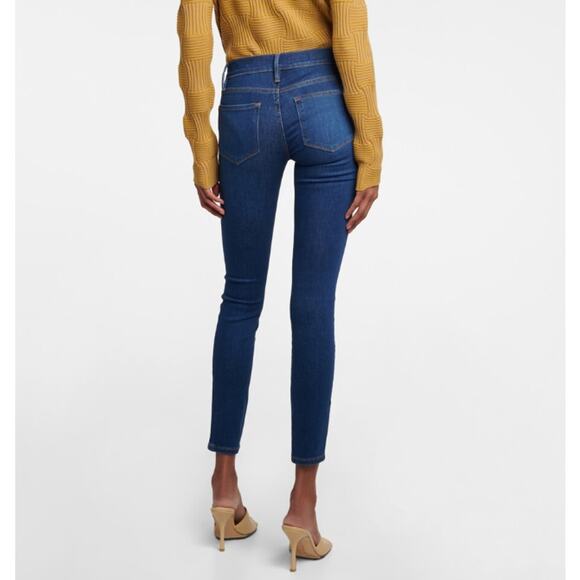 Frame Jeans WMNS SZ 30 Blue Denim Le Skinny de Jeanne Mid Rise Perfect Stretch - Picture 3 of 12